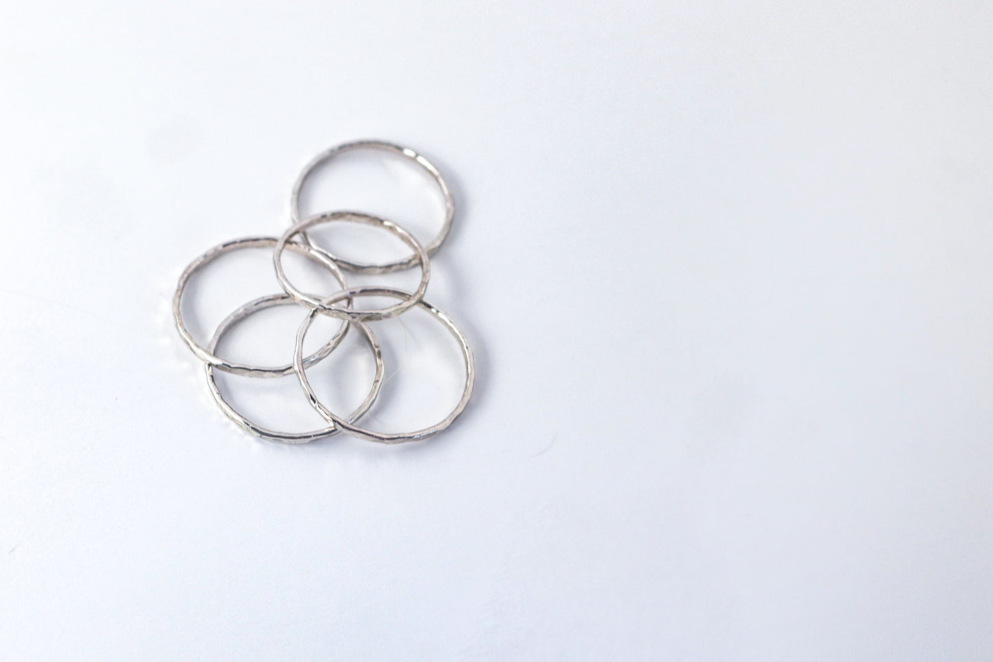 LUNA 0.5mm- Hammered Sterling Silver Stacking Ring