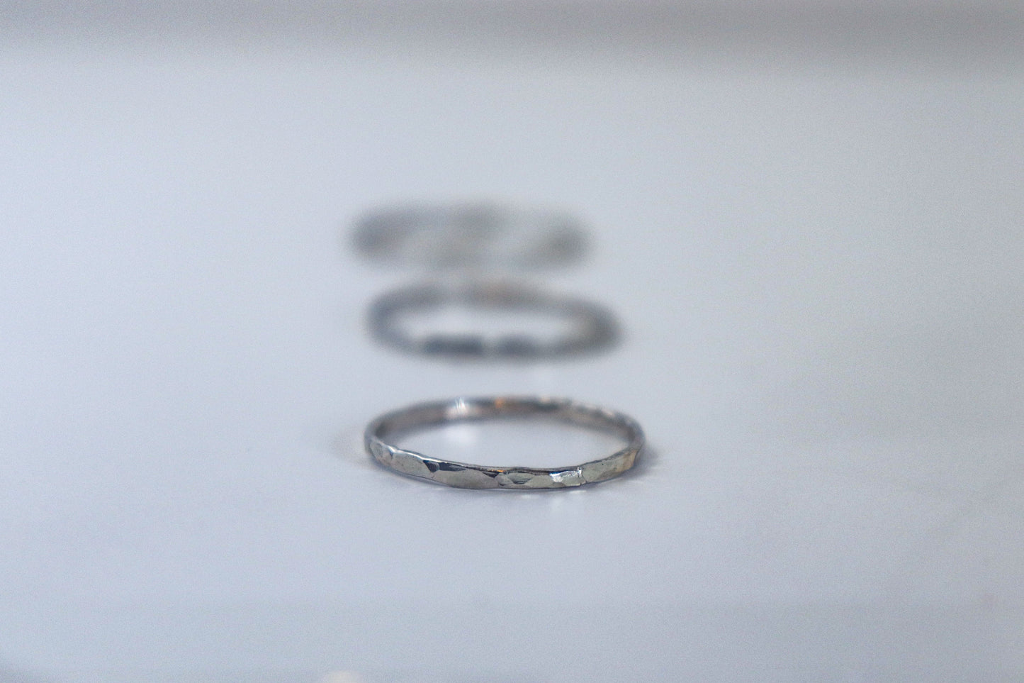 LUNA 0.5mm- Hammered Sterling Silver Stacking Ring